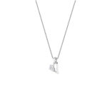 1 CT tiny pear heart lab grown diamond pendant in 14K White Gold