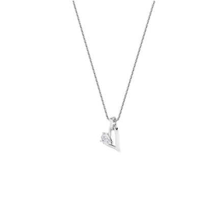 1 CT tiny pear heart lab grown diamond pendant in 14K White Gold