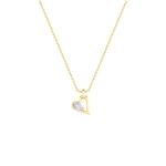 1 CT tiny pear heart lab grown diamond pendant in 14K Yellow Gold