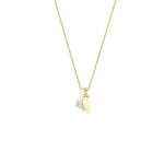 1 CT tiny pear heart lab grown diamond pendant in 14K Yellow Gold