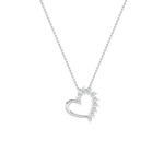 2 CT marquise flame open heart lab grown diamond pendant in 14K White Gold