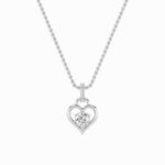 1.5 CT round heart drop lab grown diamond pendant in 14K White Gold