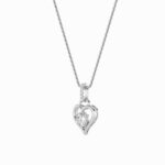 1.5 CT round heart drop lab grown diamond pendant in 14K White Gold