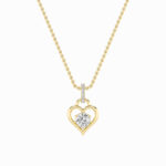 1.5 CT round heart drop lab grown diamond pendant in 14K Yellow Gold