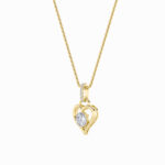 1.5 CT round heart drop lab grown diamond pendant in 14K Yellow Gold
