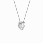 1 CT round heart within a heart lab grown diamond pendant in 14K White Gold