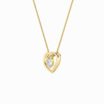 1 CT round heart within a heart lab grown diamond pendant in 14K Yellow Gold