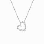 2.5 CT marquise accent open heart lab grown diamond pendant in 14K White Gold