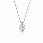 2 CT pear heart within a heart lab grown diamond pendant in 14K White Gold