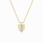 2 CT pear heart within a heart lab grown diamond pendant in 14K Yellow Gold