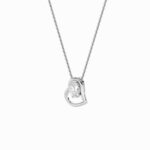 2 CT floating oval open heart lab grown diamond pendant in 14K White Gold