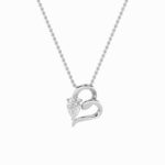 2 CT pear swirl heart lab grown diamond pendant in 14K White Gold