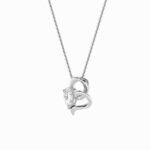 2 CT pear swirl heart lab grown diamond pendant in 14K White Gold