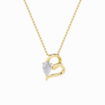 2 CT pear swirl heart lab grown diamond pendant in 14K Yellow Gold