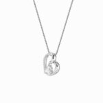 2 CT pear tilted open heart lab grown diamond pendant in 14K White Gold