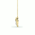 2 CT interlocking hearts marquise and pear lab grown diamond pendant in 14K Yellow Gold
