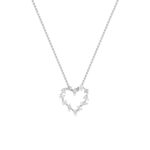 2.5 CT mixed shape open heart lab grown diamond pendant in 14K White Gold