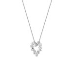 2.5 CT mixed shape open heart lab grown diamond pendant in 14K White Gold
