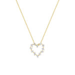 2.5 CT mixed shape open heart lab grown diamond pendant in 14K Yellow Gold