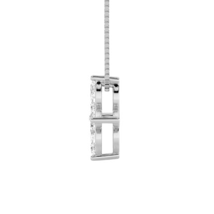 1 CT marquise blossom lab grown diamond pendant in 14K White Gold