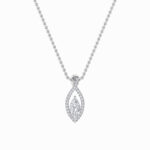 1.25 CT marquise halo drop lab grown diamond pendant in 14K White Gold