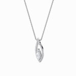 1.25 CT marquise halo drop lab grown diamond pendant in 14K White Gold