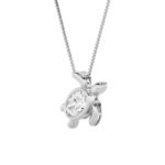 1.5 CT sea turtle oval lab grown diamond pendant in 14K White Gold