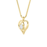 1.5 CT round infinity heart lab grown diamond pendant in 14K Yellow Gold