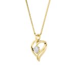 1 CT round open heart swirl lab grown diamond pendant in 14K Yellow Gold
