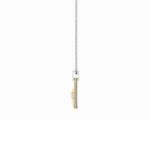 1 CT cross dog tag emerald cut lab grown diamond pendant in 14K Two-Tone Gold (White & Yellow)