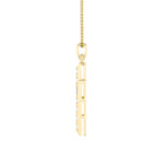 3 CT channel set emerald cut cross lab grown diamond pendant in 14K Yellow Gold