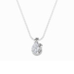 2 CT pear love knot lab grown diamond pendant in 14K White Gold