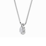 2 CT pear love knot lab grown diamond pendant in 14K White Gold