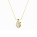 2 CT pear love knot lab grown diamond pendant in 14K Yellow Gold