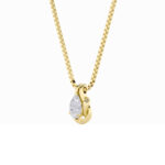 2 CT pear love knot lab grown diamond pendant in 14K Yellow Gold