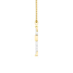 3 CT pave round cross lab grown diamond pendant in 14K Two-Tone Gold (White & Yellow)