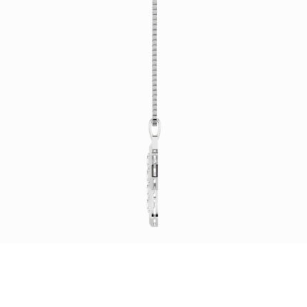 6 CT asscher cut open cross lab grown diamond pendant in 14K White Gold