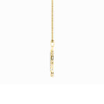 6 CT asscher cut open cross lab grown diamond pendant in 14K Yellow Gold