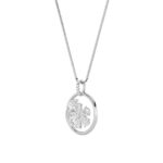 2 CT marquise flower medallion lab grown diamond pendant in 14K White Gold