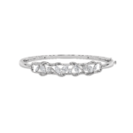 2 CT pear vine lab grown diamond bangle bracelet in 14K white gold
