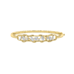 2 CT pear vine lab grown diamond bangle bracelet in 14K yellow gold
