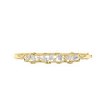 2 CT pear vine lab grown diamond bangle bracelet in 14K yellow gold