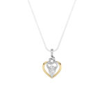 1.5 CT pear heart lab grown diamond pendant in 14K Two-Tone Gold (Yellow & White)