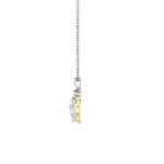 1.5 CT pear heart lab grown diamond pendant in 14K Two-Tone Gold (Yellow & White)
