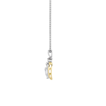 1.5 CT pear heart lab grown diamond pendant in 14K Two-Tone Gold (Yellow & White)