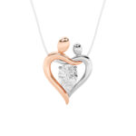 1.5 CT mother and child pear lab grown diamond pendant in 14K Two-Tone Gold (White & Rose)