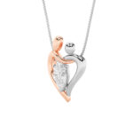 1.5 CT mother and child pear lab grown diamond pendant in 14K Two-Tone Gold (White & Rose)