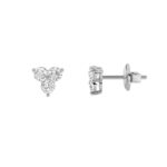 round trio lab grown diamond studs in 14K White Gold