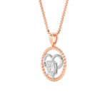 1 CT aries zodiac oval lab grown diamond pendant in 14K Two-Tone Gold (Rose & White)