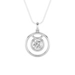 1 CT taurus zodiac round lab grown diamond pendant in 14K White Gold